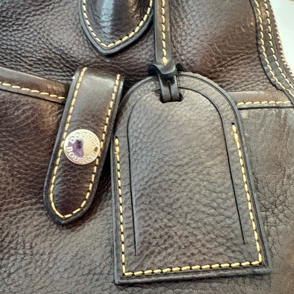 Dooney & Bourke Vintage Dark Brown Leather Handbag - Picture 8 of 9